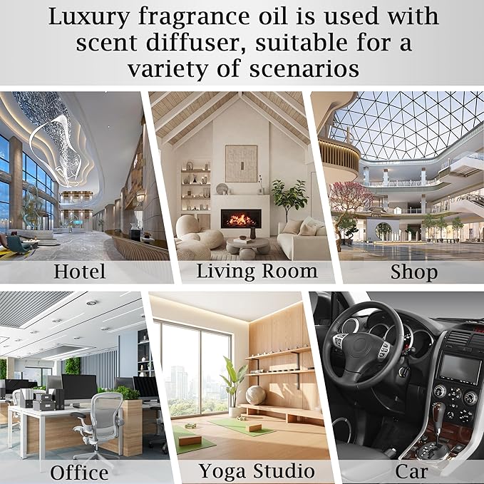Luxury Hotel Scent Baccarat Oil Diffuser Refill Kit | Long Lasting Essential Oil for Large Room,HVAC & Car Waterless Fragrance Diffusers| Nanotech Formula| Spa Calming Aromatherapy Oil (20ml/0.7FL oz)