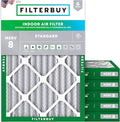 Filterbuy 24x28x2 Air Filter MERV 8 Essential Dust & Allergy Defense (6-Pack), Electrostatic Pleated HVAC AC Furnace Filters Replacement, Made in USA (Actual Size: 23.50 x 27.50 x 1.75)