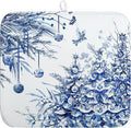 Wnoesat Christmas Tree Dish Drying Mat for Kitchen Counter 16x18 Inch Blue White Chinoiserie Winter Xmas Holiday Drying Mats Microfiber Absorbent Dish Draining Reusable Dish Drainer Pad