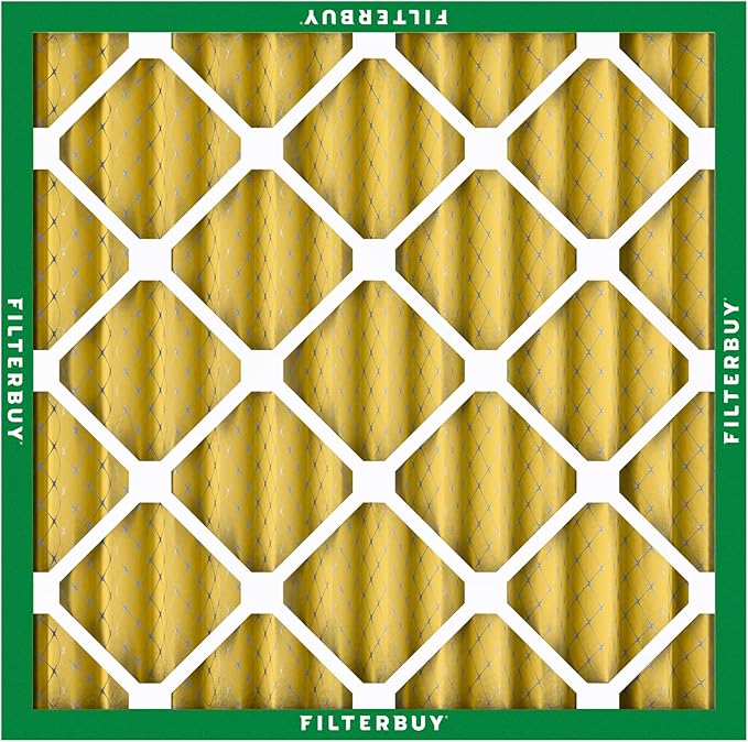 Filterbuy 25x25x2 Air Filter MERV 11 Superior Pet & Allergy Defense (2-Pack), Electrostatic Pleated HVAC AC Furnace Filters Replacement, Made in USA (Actual Size: 24.50 x 24.50 x 1.75)