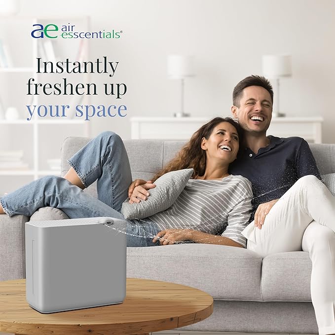 Air Esscentials The Radiant Smart Scent Air Machine – Large Nebulizing Waterless Diffuser for Whole Home & Commercial Use, Bluetooth/App Control, Covers 4,000 sq. ft., White