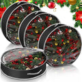 Aliceset 4 Pack Wreath Storage Containers, Christmas Ornament Garland Wreath Storage Bags with Handle Dual Zipper Large Decorative Storages Box for Winter Wreaths(30 x 30 x 7.8 Inch,Black)