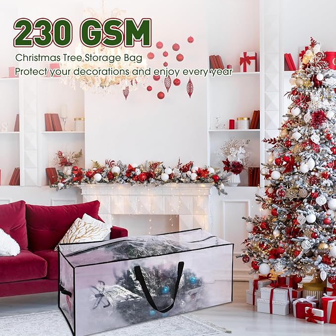 5 Pack Christmas Storage Bags, 7.5 Ft Christmas Tree Large Bag and 25" Garland Wreath Containers Packing Tote Moving Bags with Handle Zipper for Artificial Xmas Tree Wreath Garland