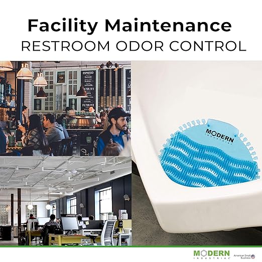 Modern Industrial Urinal Screen and Deodorizer - Fits Most Urinals, Minimizes Splash and Odors for Clean, Fresh Restrooms in Offices, Schools, and Restaurants (Pack of 10)