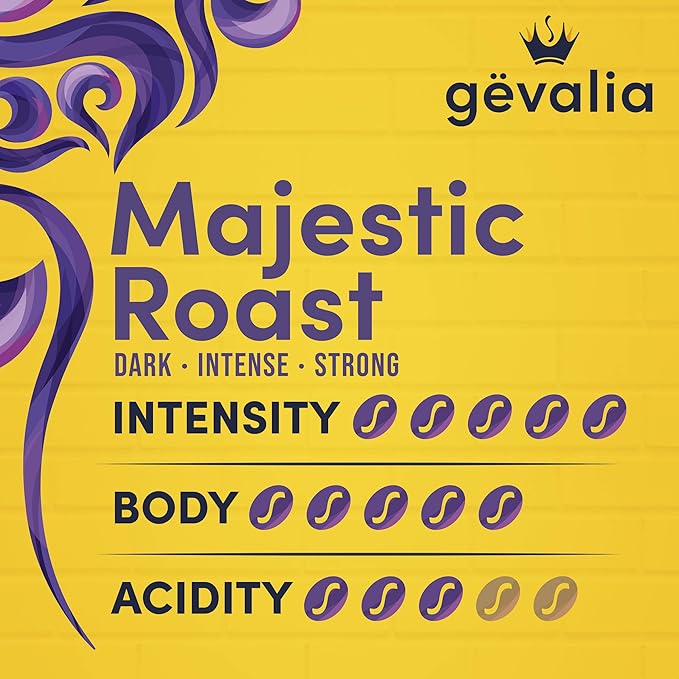 Gevalia Majestic Roast Bold Dark Roast Kââ‚¬ Cup® Coffee Pods (72 ct Pack, 6 Boxes of 12 Pods)