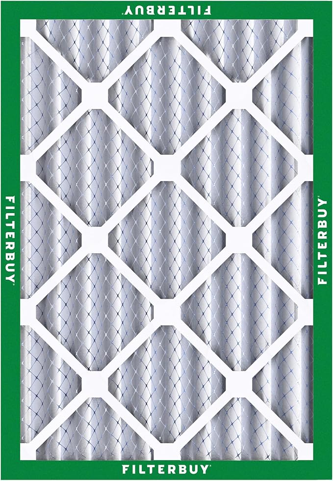 Filterbuy 16x20x4 Air Filter MERV 8 Essential Dust & Allergy Defense (6-Pack), Electrostatic Pleated HVAC AC Furnace Filters Replacement, Made in USA (Actual Size: 15.50 x 19.50 x 3.63)