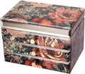 Glass Vintage Painting Jewelry Box, 3-Layer Jewelry Storage Case,Art Desktop Decorations Gift for Women,Jewelry Organizer For Necklaces Rings Earrings Bracelets