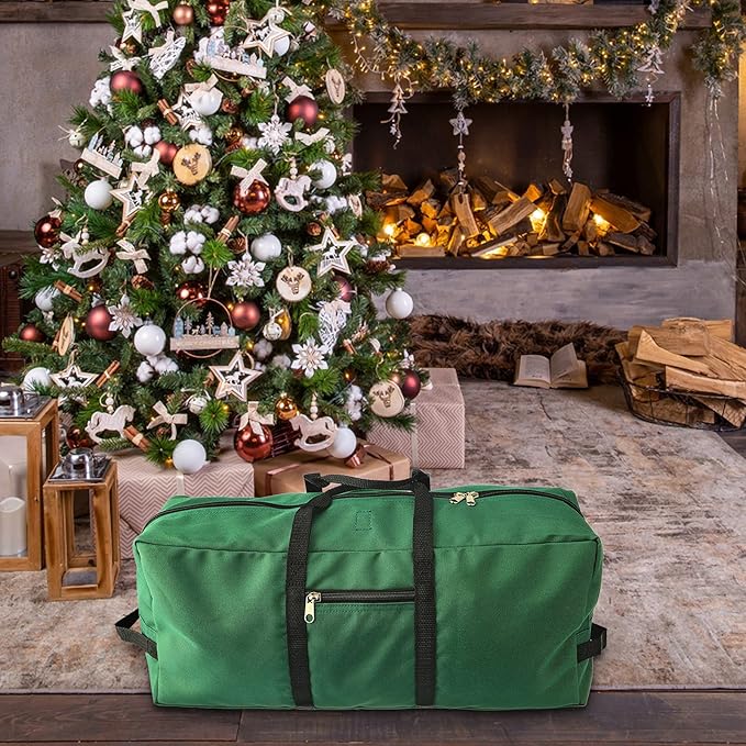 5 ft Christmas Tree Storage Bag - Heavy Duty Large Artificial Christmas Tree Bag with Reinforced Handles - 600D Oxford Cloth Artificial Disassembled Trees (green)