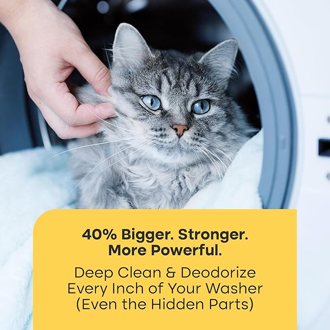 Fursprint Washing Machine Cleaner Tablets Ultra – 40% Stronger Formula: Designed for Pet Owners, Removes Residue, Grime & Odors, Compatible with HE, Top & Front Load, 24 Pack – 12 Month Supply