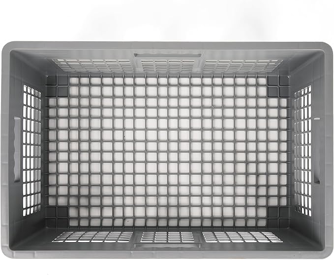 Hudson Exchange 24 x 16 x 8" (4 Pack) Mesh Straight Wall Handled Storage Container Tote, Gray