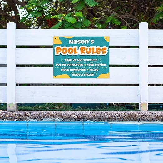 Custom Pool Sign, Pool Rules Soak Up The Sunshine for Pool Décor Sign, 18x24 Inches, Rust Free .063 Aluminum, Fade Resistant, Made in USA by Sigo Signs