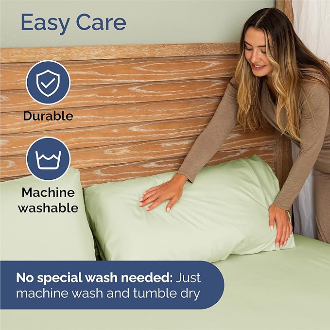 King 6 Piece Sheet Set - Comfy Breathable & Cooling - Ultra-Soft Hotel Luxury Bedding Set with 8-16 Inch Deep Pockets - 1 Flat & 1 Fitted Sheet & 4 Pillowcases - Wrinkle Free & Easy Care - Light Sage