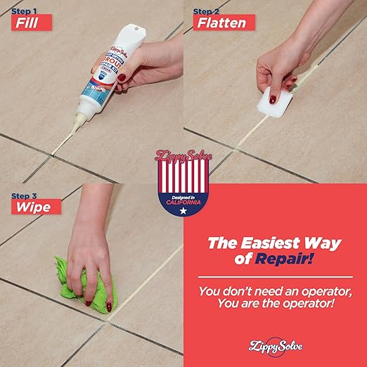Tile Grout, Repair Kit, Restore & Renew Tile Joints Line, Fast Drying Tile Grout Paint Squeeze Tube for Bathroom Shower Kitchen Floor, Waterproof (8.8 oz, Ivory)