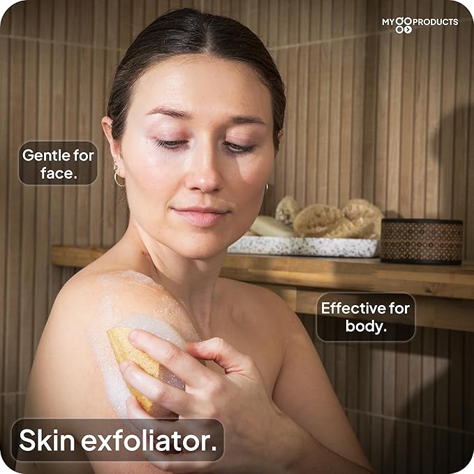 LoofaGO (10-Pack) Natural Loofah Sponges - 100% Biodegradable, Compostable & Plastic-Free, Non-Scratch Scrubbers for Kitchen, Dishes & Bath (Zero-Waste)