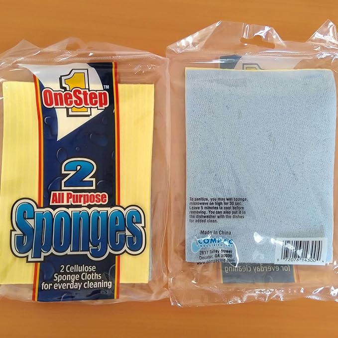 COMPAC Home Reusable Kitchen Cleaning Sponges - 12 Pack Eco-Friendly Dishcloths, Super Absorbent Dish Cloth Sponge for Counters, All Surfaces, Replaces Paper Towels