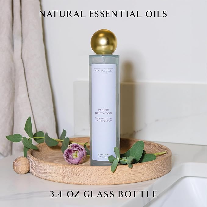 Benevolence LA Pacific Driftwood Gift Box | Candle, Room Spray & Reed Diffuser | Eucalyptus, Fig & Sandalwood | Coastal Home Fragrance | Ready for Gifting | Gift Set for Women