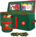 Christmas Tree Storage Bag 7.5Ft Tree Storage containers Bags 2 Piece Set with Small Storage Bag for Xmas Decorations (Red)