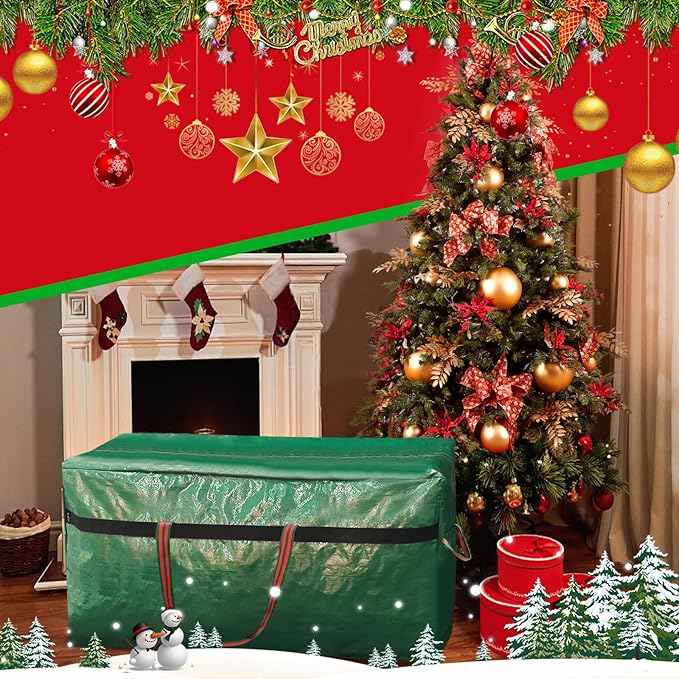 Christmas Tree Storage Bag 4FT/5FT Small Waterproof Tearproof with 4 Handles Easy to Transport/Organize Green 2 pack