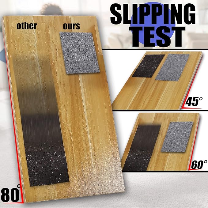 Non Slip Rug Pad Grippers - 8x11 Ft, 1/4" Thick, Felt + Rubber Double Layers Area Carpet Mat Tap, Provides Protection and Cushioning for Hardwood or Tile Floors