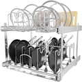 STORKING 2-Tier Kitchen Pull out Cabinet Organizer for Pots, Pans, and Lid Cookware, Adjustable Heavy Duty Wire Pan and Pot Rack, Full-Extension Rail 21" W *22" D