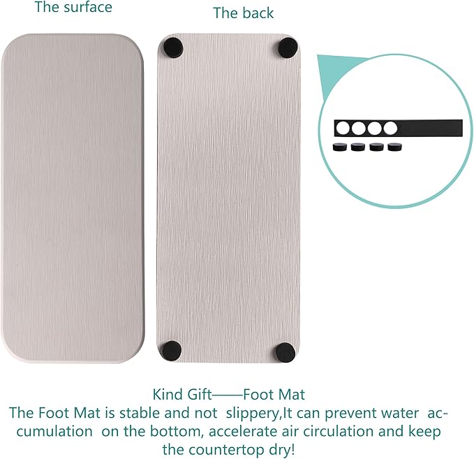 NiuYichee 2 Pcs Water Absorbing Stone Trays, Kitchen/Bathroom Sink Soap Dish, Diatomite Tray Used for Hand Soap & Cosmetic Bottles in The Modern Home, 4" W x 9" L, White