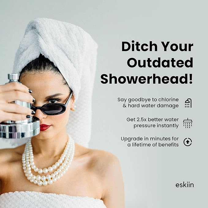 Filtered Showerhead - Best Shower Head With Filters For Healthy Hair & Skin - High Pressure Water Softener For Hard Water - Reduce Dandruff, Protect Colored Hair, And Soothe Dry Skin (Black)