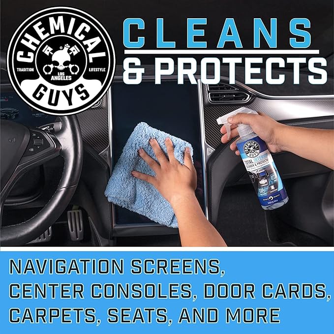 Chemical Guys Car Cleaning Kit - With Car Wash Soap, Wheel Cleaner, Total Interior, Car Wash Mitt - Interior and Exterior Wash Kit With Vehicle Cleaning and Detailing Accessories - 7 Item Kit