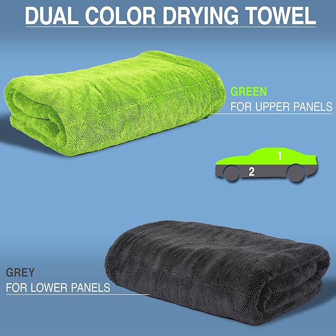Cilajet Car Care Extreme Oversized Microfiber Car Wash Drying Towel, Paint Safe, Scratch Free, and Lint Free Car Towel, 36"x24"