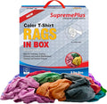 Premium Color Knit Cleaning Cloths (5 lbs. Compressed Box) – Shop Rags Bulk for Workshops, Mechanics, Painters, and Home Use, Multipurpose Cotton T-Shirt Rags