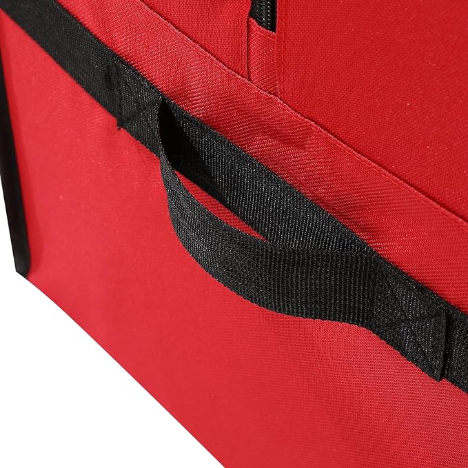 Sattiyrch Christmas Tree Storage Bag, Fits Up to 7.5 ft Tall Artificial Tree, Heavy Duty 600D Canvas Red Rolling Tree Storage Bag with Sleek Dual Zipper and Durable Handles, 45" x 15" x 20"