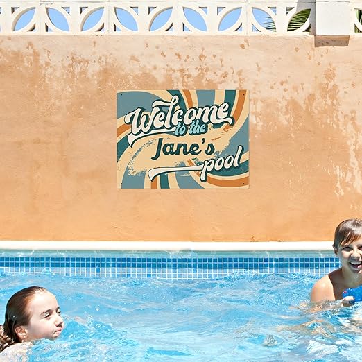 Custom Pool Sign, Fun Welcome to The Pool for Décor Sign, 18x24 Inches, Rust Free .063 Aluminum, Fade Resistant, Made in USA by Sigo Signs
