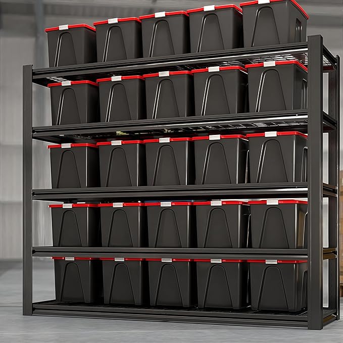 LI JIU HOME 62" W x 24" D x 84" H Garage Shelving Heavy Duty Metal Shelving 3500LBS Storage Shelves Adjustable Metal Shelves for Storage Industrial Garage Shelves for Warehouse Basement