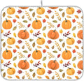Fall Pumpkin Pattern Dish Drying Mat for Kitchen Countertop 16x18 Autumn Leaves Thanksgiving Day Small Drying Mat Reusable Quick Dry Dish Sink Mats Easy Clean Decorative Essentials