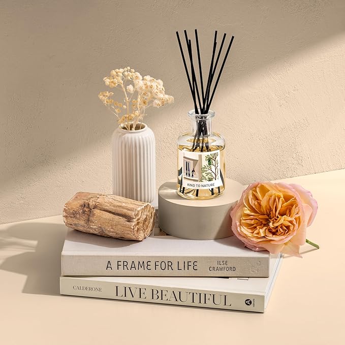 Peony Garden Oil Reed Diffuser | Sweet Floral Scent Essential Oils | Aromatherapy Diffuser & Room Freshener | Home, Bathroom & Office Decor | Housewarming Gift | 6oz