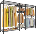 VIPEK Classic V6 Plus Wire Garment Rack Heavy Duty Clothing Rack for Hanging Clothes, Metal Freestanding Closet Wardrobe Rack Portable Clothes Rack, 84.7" L x 15.7" W x 76.4" H, Load 1120lbs, Black