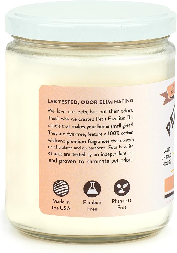Pet's Favorite Pet Odor Candle, Clean Burning, Long Lasting Scented Candles with a Cotton Wick. (French Vanilla, Pack of 2)