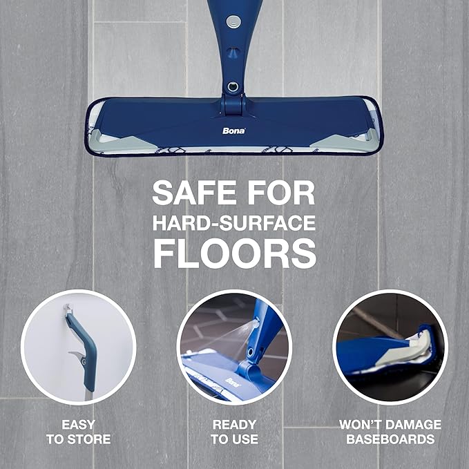 Bona Premium Motion Multi-Surface Floor Spray Mop - Includes Multi-Surface Floor Cleaning Solution and Machine Washable Microfiber Cleaning Pad - for Stone, Tile, Laminate, and Vinyl Floors