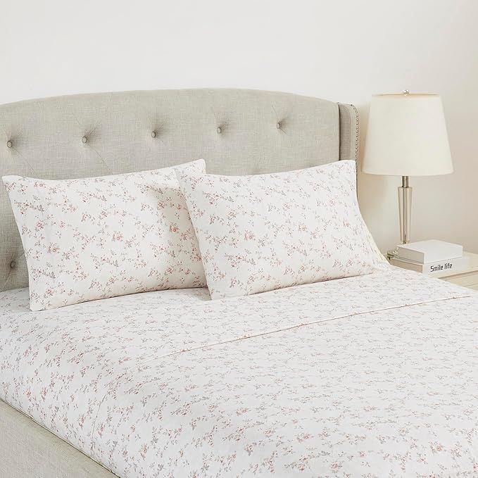 Modern Threads Silky Soft Microfiber and Wrinkle Free Sheets - Luxurious Microfiber Bed Sheets Includes Flat Sheet, Fitted Sheet with Deep Pockets, & Pillowcases Kashmir Rose Clay, Queen