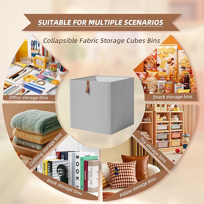 Cube Storage Bin 12x12 in,Collapsible Fabric Storage Bins,Open Home Storage Bins,Baskets for organizing,For Clothing Storage,Toy Storage,Office Storage,Home Decoration