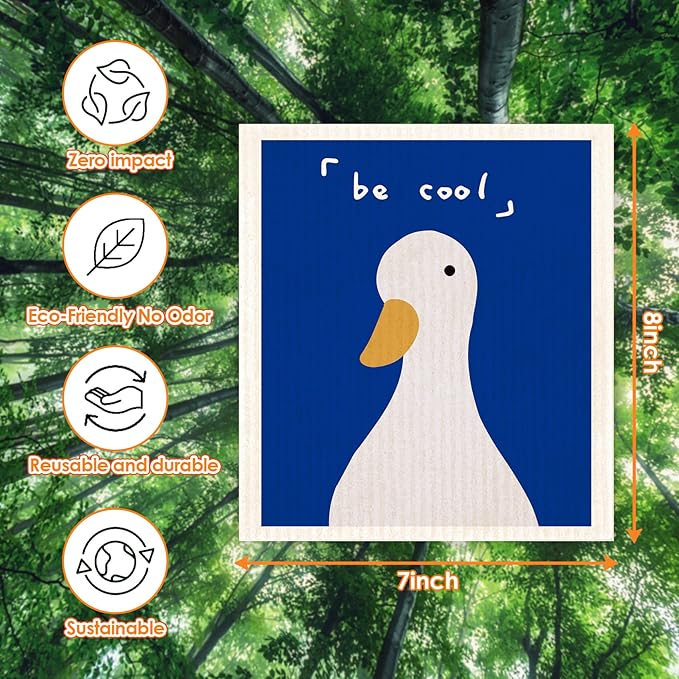 Morigins Swedish Dishcloths for Kitchen 6 Pack Blue Cellulose Sponge Cloths Non Scratch Reusable Paper Towels Biodegradable and Reusable Kitchen Dish Rags (Klein Blue)