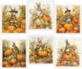 Morigins Fall Pumpkin Swedish Dishcloths for Kitchen 6 Pack Bunny Autumn Cellulose Sponge Cloths Non Scratch Reusable Paper Towels No Odor, Biodegradable and Reusable Kitchen Dish Rags