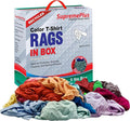 Recycled Color Knit Cleaning Rags (5 lbs. Compressed Box) – Shop Cloths Bulk for Workshops, Mechanics, Painters, and Home Use, Multipurpose Cotton T-Shirt Rags
