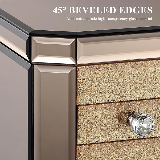 Large High End Glass Jewelry Box - 7 Layer Jewelry Organizer with Mirror, 2-Sided Doors, Velvet-Lined Storage for Rings, Necklaces, Earrings, Bracelets - Valentine's Day Gift for Women