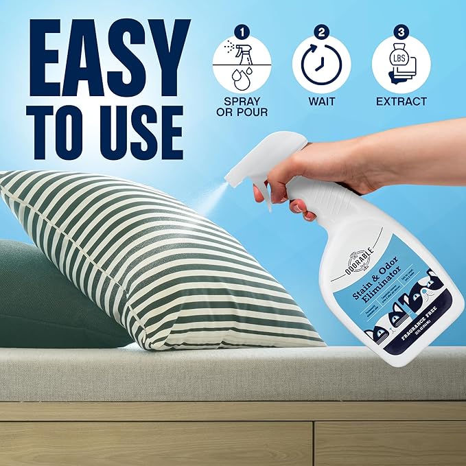 Odorable Stain & Odor Eliminator (32 oz) - Professional Cleaner for Pet Urine, Vomit & Feces, Safe on Carpet, Couch & Floor, Pet Stain Eliminator Spray, Advance Odor Control Technology