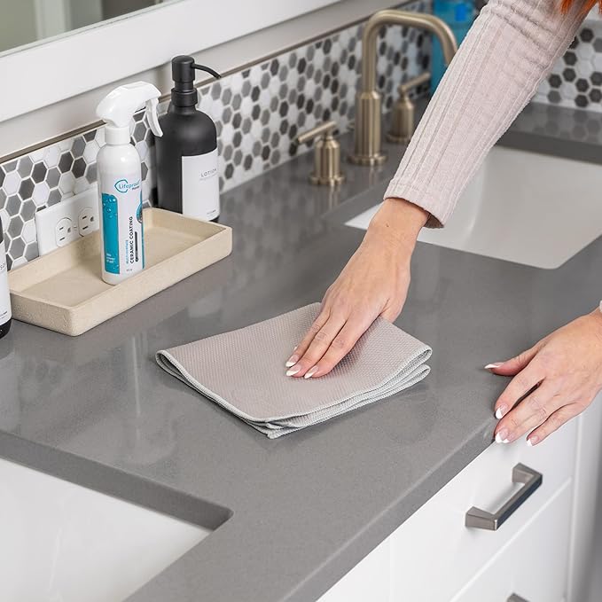 Lifeproof Streakless Microfiber Eco Cleaning Cloth Set - Effortlessly Cleans Stainless, Glass & Stone with Only Water - 3 Pack Set