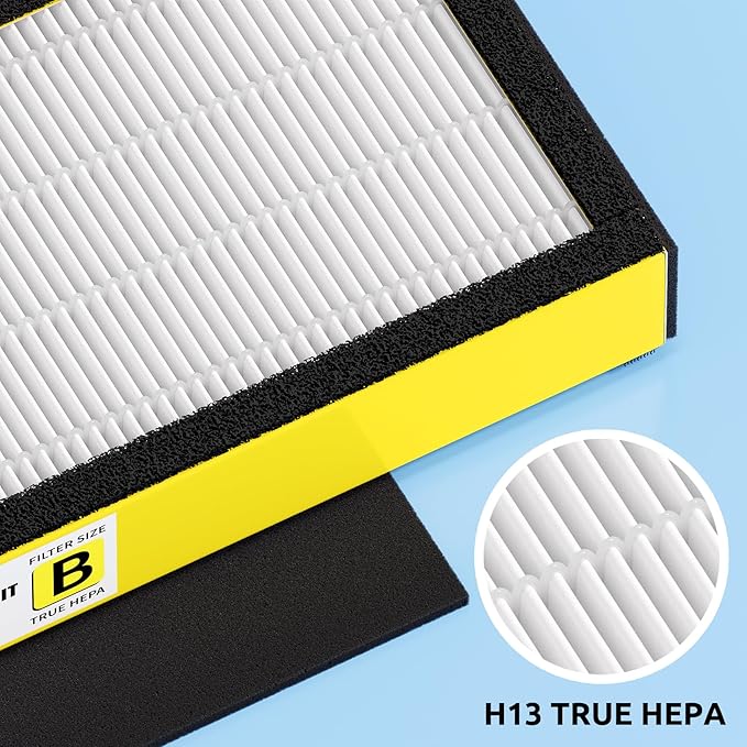 Hfunmo FLT4825 HEPA Filter B Replacement for Guardian Technologies AC4825E AC4300 AC4900 AC4850 Air Purifiers – 3 True HEPA Filters & 9 Carbon Filters, HEPA Pure Version