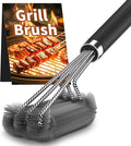 PePeng BBQ Grill Cleaning Brush, Heavy Duty Grill Cleaning Brush for Outdoor Grill, 3-Branch Stainless Steel Bristles Cleaner for Easier and Effective Clean, BBQ Tools for Gas/Charcoal Grilling Grates