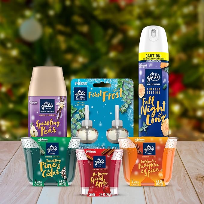 Glade Candle Jar, Air Freshener, Twinkling Pine & Cedar, 3.4 Oz