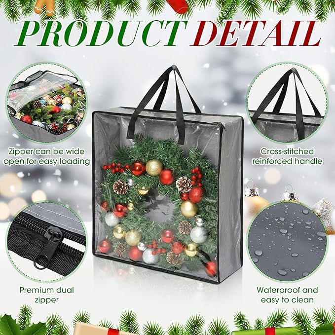 Oversized 6 Pack Storage Bags with Zipper 25 Gallon Tote Bags Moving Travel Camping Essentials Packing Supplies for Clothes Wreaths Quilts Decorations Toys, 26 x 26 x 8.7 Inches(Gray)
