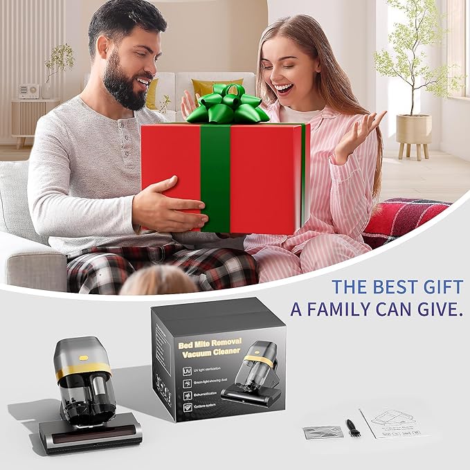 HYNSEN Mattress Vacuum Cleaner, Bed Vacuum Cleaner with UV & Ultrasonic, 16Kpa Suction Handheld Bed Vacuums with High Heating Tech, Effectively Clean Up Bed, Pillows, Sofas, Carpets, 550W